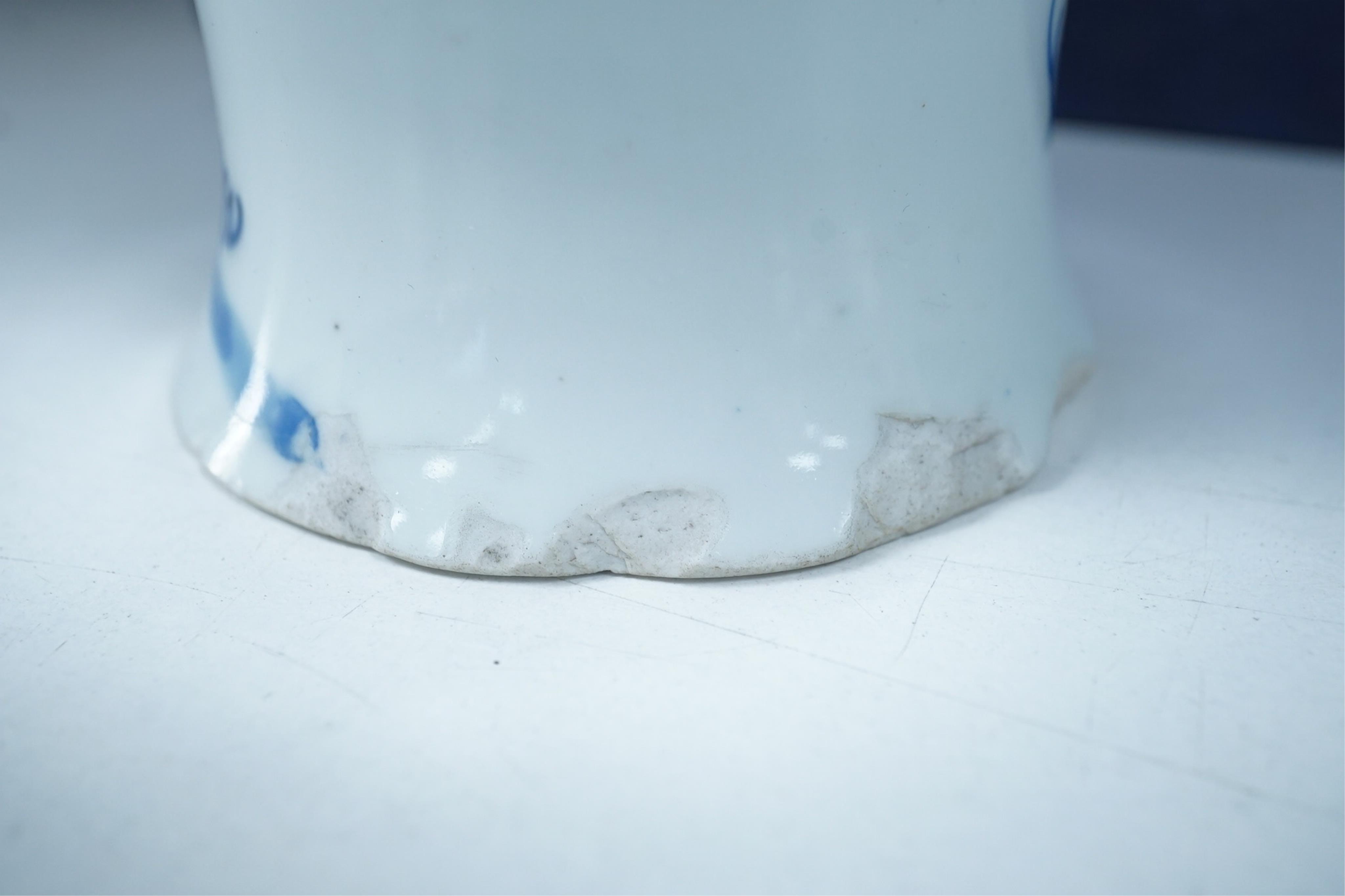 A Chinese blue and white baluster vase, early Kangxi, and associated cover